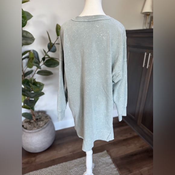 Women’s XXL Oversized Crewneck Lounge Life Green Swestshirt - Picture 4 of 7